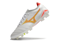 CHUTEIRA MIZUNO MORELIA NEO IV JAPAN CAMPO - BRANCA E LARANJA