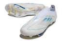 CHUTEIRA ADIDAS F50 LACELESS LIGHTSTRIKE PRO ELITE CAMPO - BRANCA E AZUL
