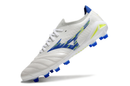 CHUTEIRA MIZUNO MORELIA NEO IV JAPAN CAMPO - BRANCA E AZUL