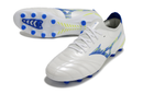 CHUTEIRA MIZUNO MORELIA NEO IV JAPAN CAMPO - BRANCA E AZUL