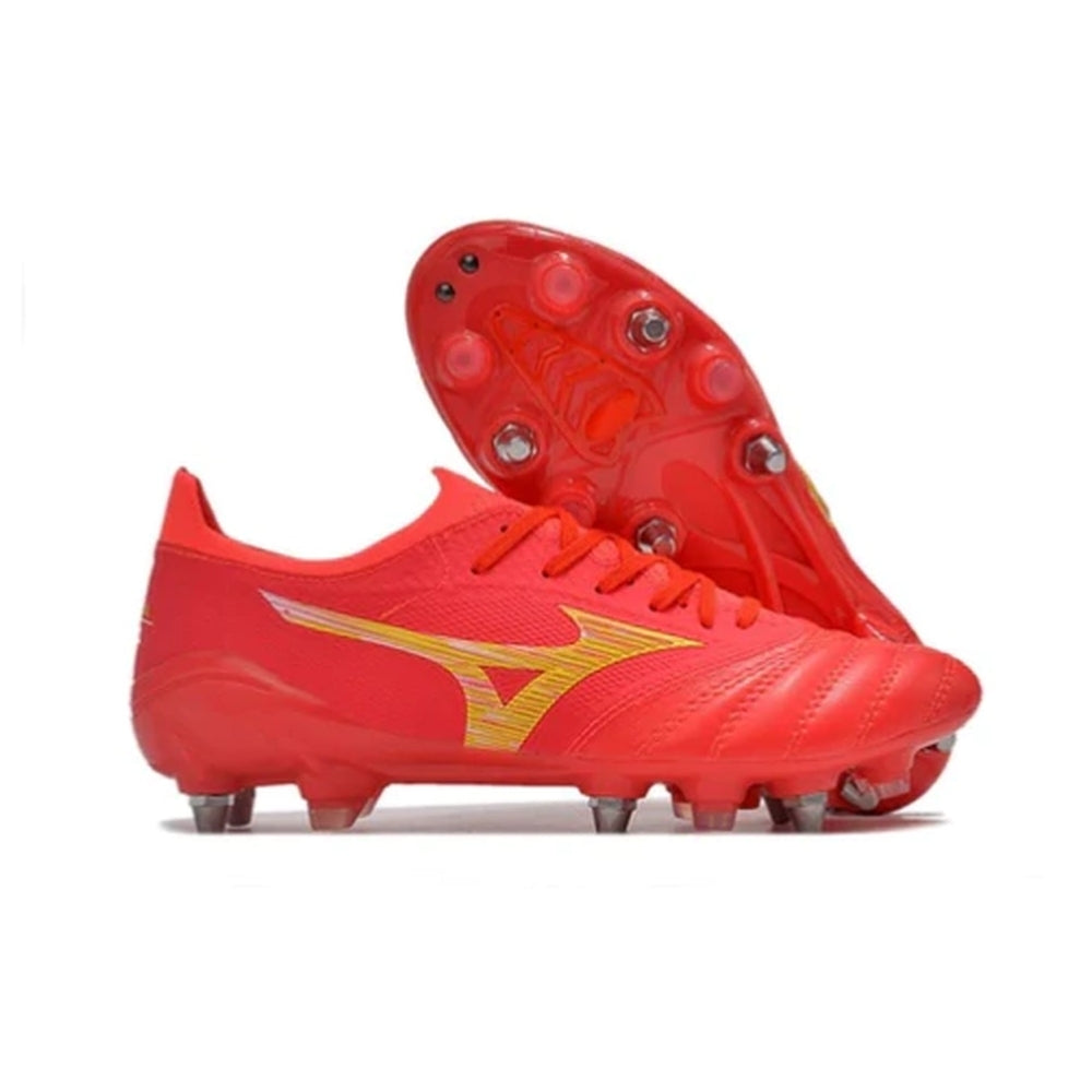 CHUTEIRA MIZUNO MORELIA NEO III JAPAN TRAVA MISTA - VERMELHA