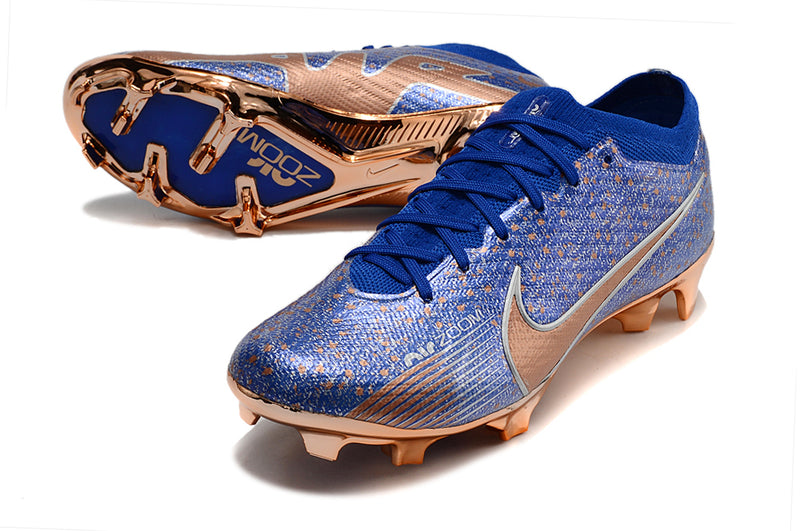 CHUTEIRA NIKE AIR ZOOM MERCURIAL VAPOR 15 ELITE CAMPO - AZUL E COBRE