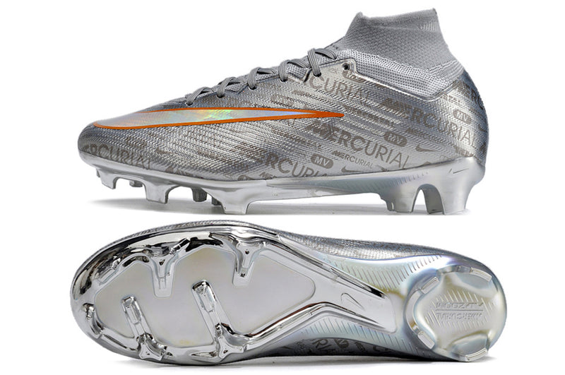 CHUTEIRA NIKE AIR ZOOM MERCURIAL SUPERFLY 9 ELITE CAMPO "XXV" - PRATA