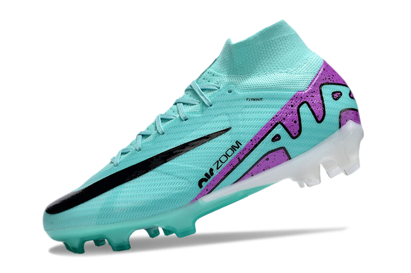 CHUTEIRA NIKE AIR ZOOM MERCURIAL SUPERFLY 9 ELITE CAMPO "PEAK READY" - CIANO E ROXA