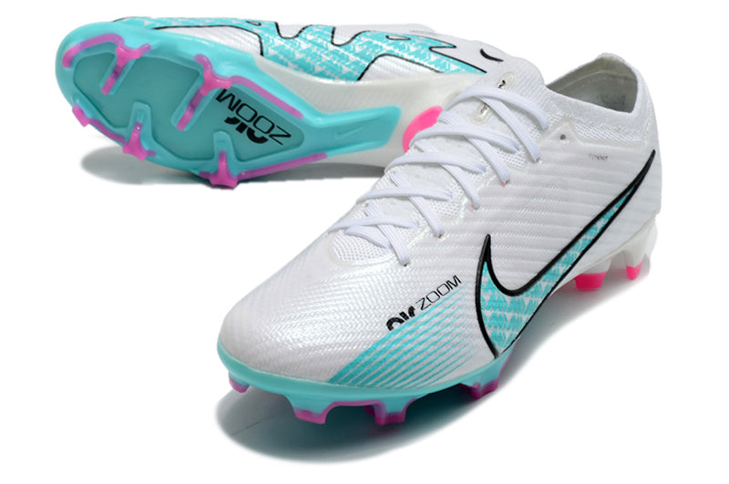 CHUTEIRA NIKE AIR ZOOM MERCURIAL VAPOR 15 ELITE CAMPO - BRANCA E AZUL