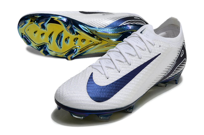 CHUTEIRA NIKE AIR ZOOM MERCURIAL VAPOR 16 ELITE CAMPO - BRANCA E AZUL ESCURO