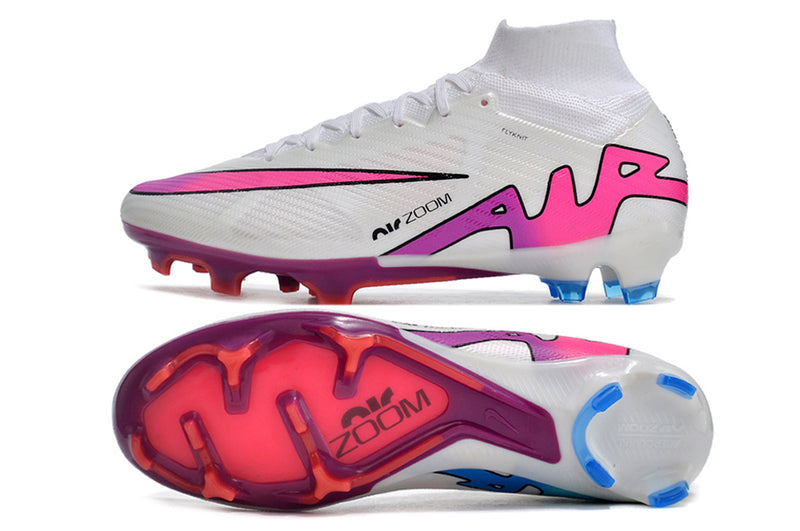 CHUTEIRA NIKE AIR ZOOM MERCURIAL SUPERFLY 9 ELITE CAMPO - BRANCA E VINHO