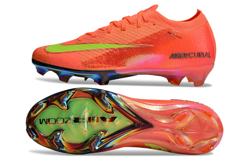 CHUTEIRA NIKE AIR ZOOM MERCURIAL VAPOR 16 ELITE CAMPO "COSMIC SPEED 2" - LARANJA E VERDE