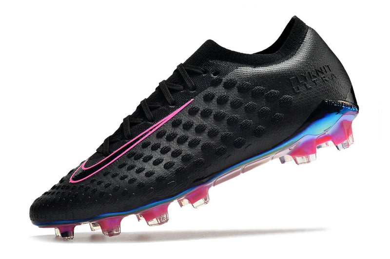 CHUTEIRA NIKE PHANTOM ULTRA VENOM ELITE CAMPO - PRETA E ROSA