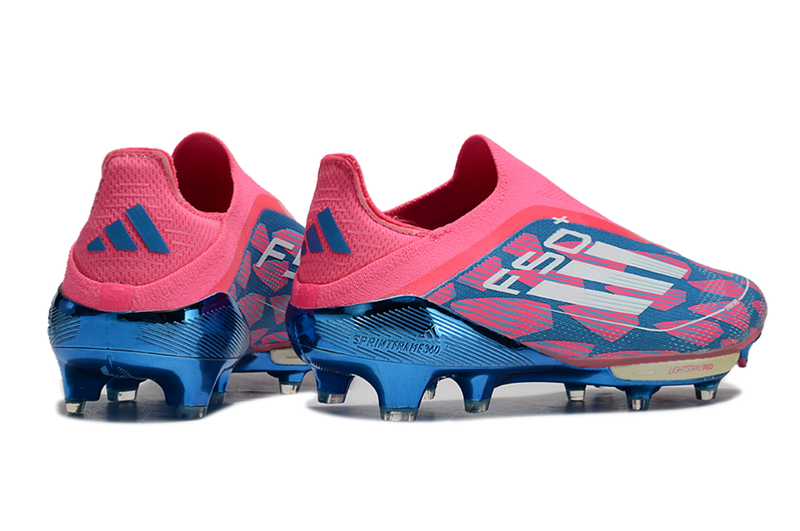 CHUTEIRA ADIDAS F50 LACELESS LIGHTSTRIKE PRO ELITE CAMPO "REEMERGENCE" – AZUL E ROSA