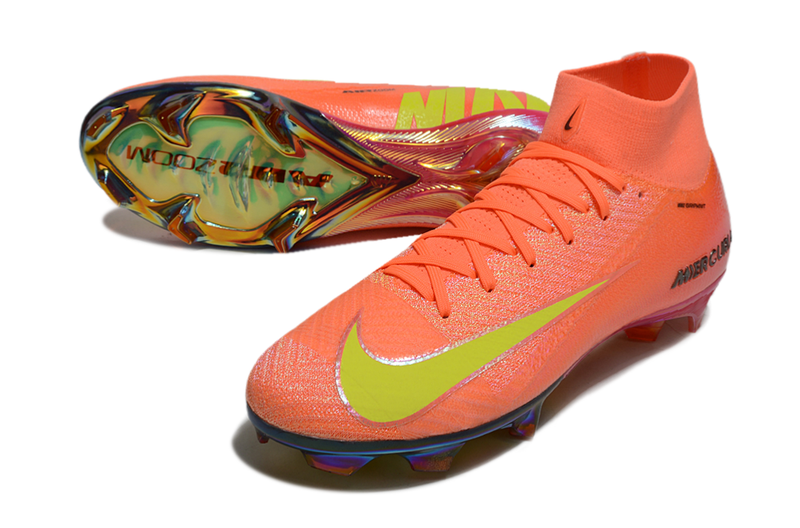 CHUTEIRA NIKE AIR ZOOM MERCURIAL SUPERFLY 10 ELITE CAMPO "COSMIC SPEED 2" - LARANJA E AMARELA