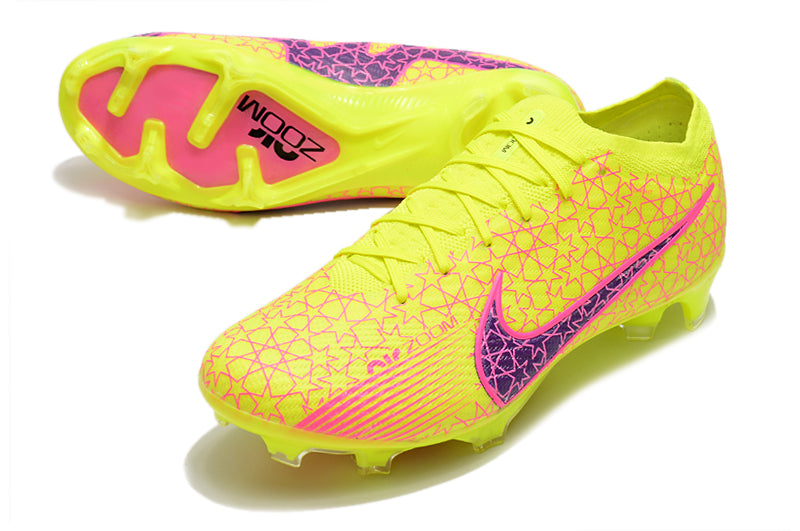 CHUTEIRA NIKE AIR ZOOM MERCURIAL VAPOR 15 ELITE CAMPO - AMARELA E ROSA