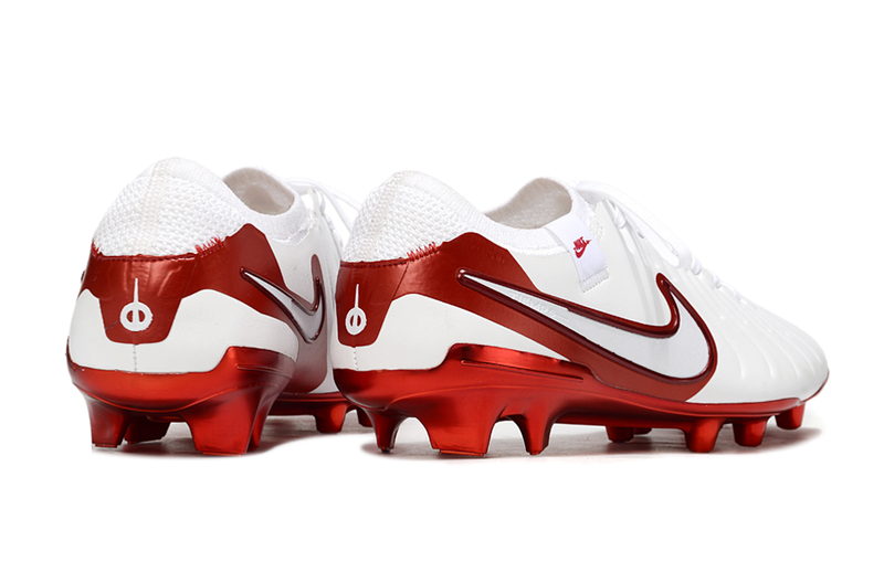 CHUTEIRA NIKE TIEMPO LEGEND 10 ELITE CAMPO "CHROMATIC" - BRANCA E VERMELHA
