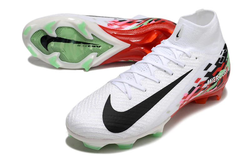 CHUTEIRA NIKE AIR ZOOM MERCURIAL SUPERFLY 10 ELITE CAMPO - BRANCA E VERMELHA