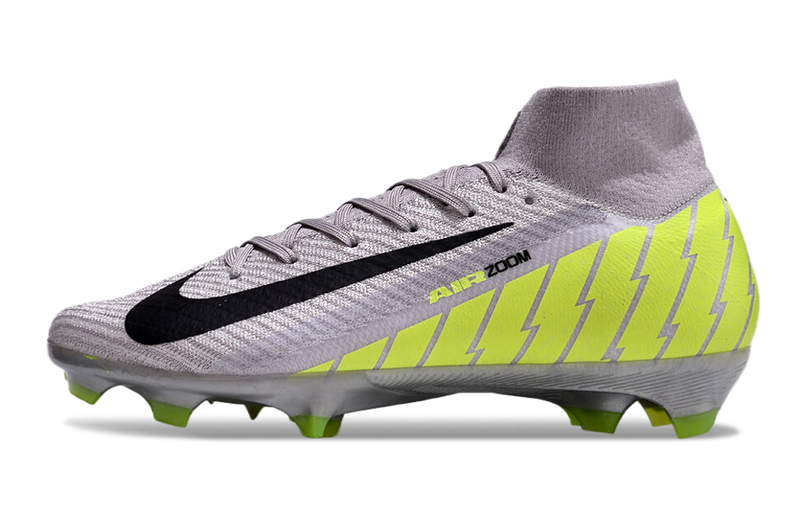CHUTEIRA NIKE AIR ZOOM MERCURIAL SUPERFLY 10 ELITE CAMPO - CINZA E VERDE