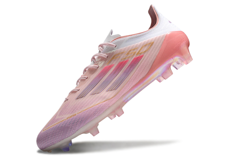 CHUTEIRA ADIDAS F50 ELITE CAMPO "LAMINE YAMAL 304" - ROSA E BRANCA