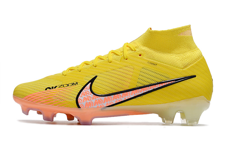 CHUTEIRA NIKE AIR ZOOM MERCURIAL SUPERFLY 9 ELITE CAMPO "LUCENT" - AMARELA E LARANJA