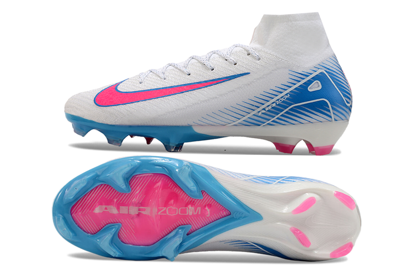CHUTEIRA NIKE AIR ZOOM MERCURIAL SUPERFLY 10 ELITE CAMPO - BRANCA E ROSA