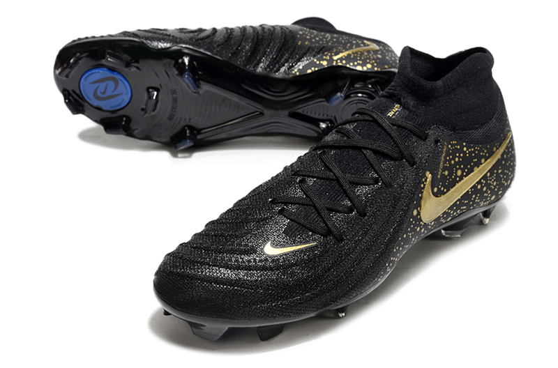 CHUTEIRA NIKE PHANTOM LUNA II ELITE CAMPO - PRETA E DOURADA