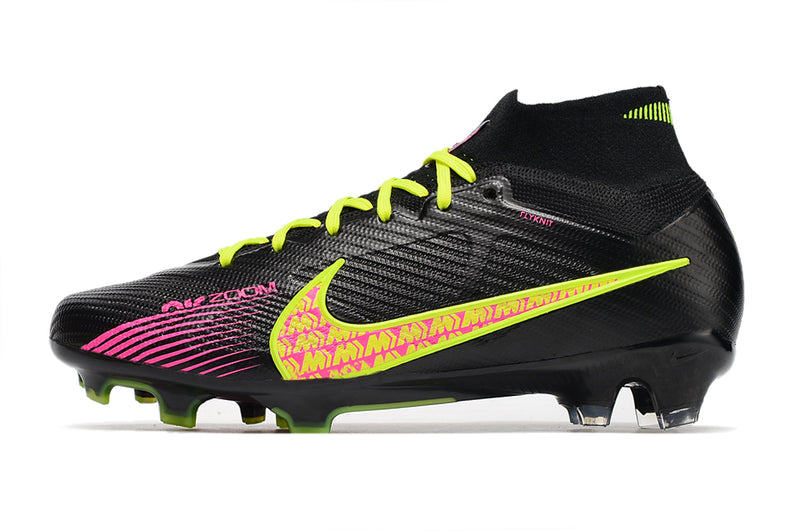 CHUTEIRA NIKE AIR ZOOM MERCURIAL SUPERFLY 9 ELITE CAMPO - PRETA E AMARELA