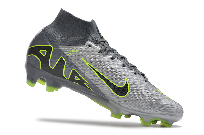CHUTEIRA NIKE AIR ZOOM MERCURIAL SUPERFLY 9 ELITE CAMPO - CINZA E VERDE