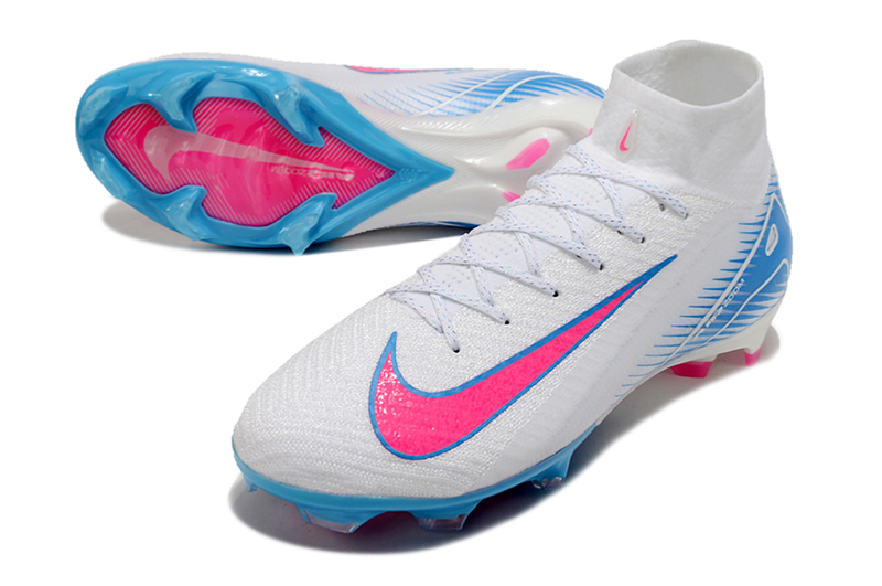 CHUTEIRA NIKE AIR ZOOM MERCURIAL SUPERFLY 10 ELITE CAMPO - BRANCA E ROSA