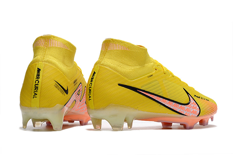 CHUTEIRA NIKE AIR ZOOM MERCURIAL SUPERFLY 9 ELITE CAMPO "LUCENT" - AMARELA E LARANJA