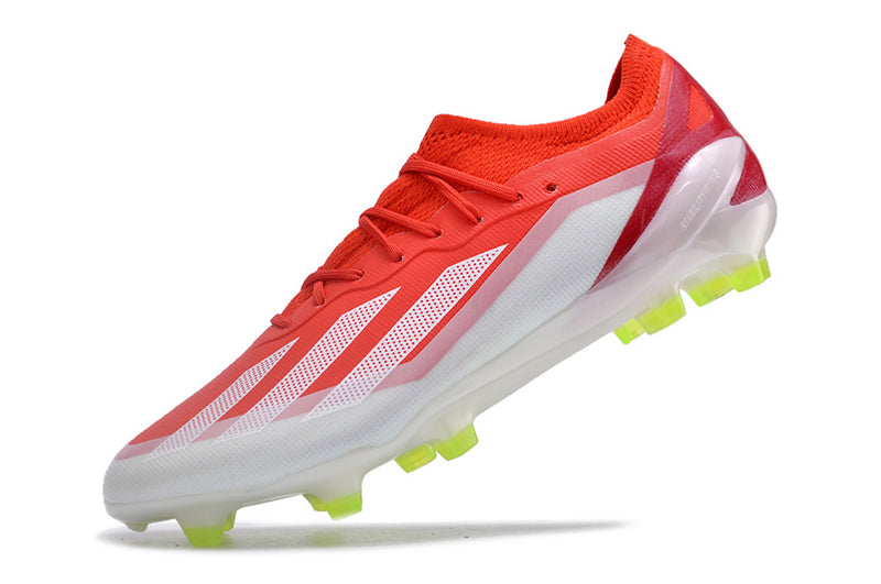 CHUTEIRA ADIDAS X CRAZYFAST.1 CAMPO "ENERGY CITRUS" - VERMELHA E BRANCA
