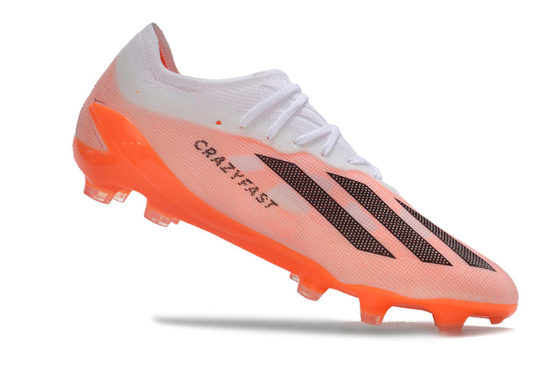 CHUTEIRA ADIDAS X CRAZYFAST.1 CAMPO - BRANCA E LARANJA