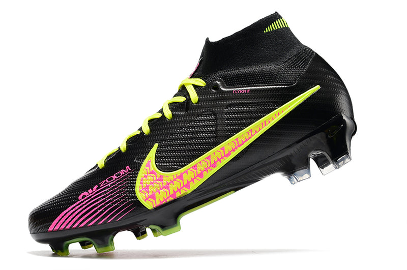 CHUTEIRA NIKE AIR ZOOM MERCURIAL SUPERFLY 9 ELITE CAMPO - PRETA E AMARELA