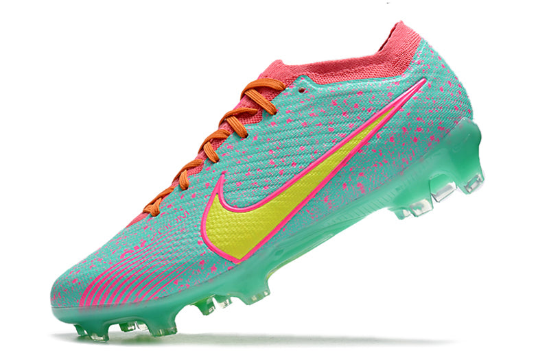 CHUTEIRA NIKE AIR ZOOM MERCURIAL VAPOR 15 ELITE CAMPO - VERDE E ROSA