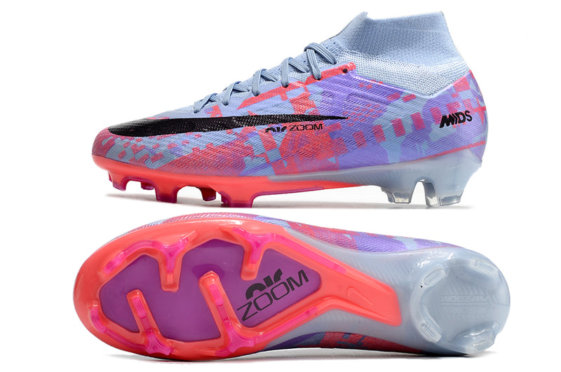 CHUTEIRA NIKE AIR ZOOM MERCURIAL SUPERFLY 9 ELITE CAMPO "VALENTINE'S DAY" - ROXA E VERMELHA