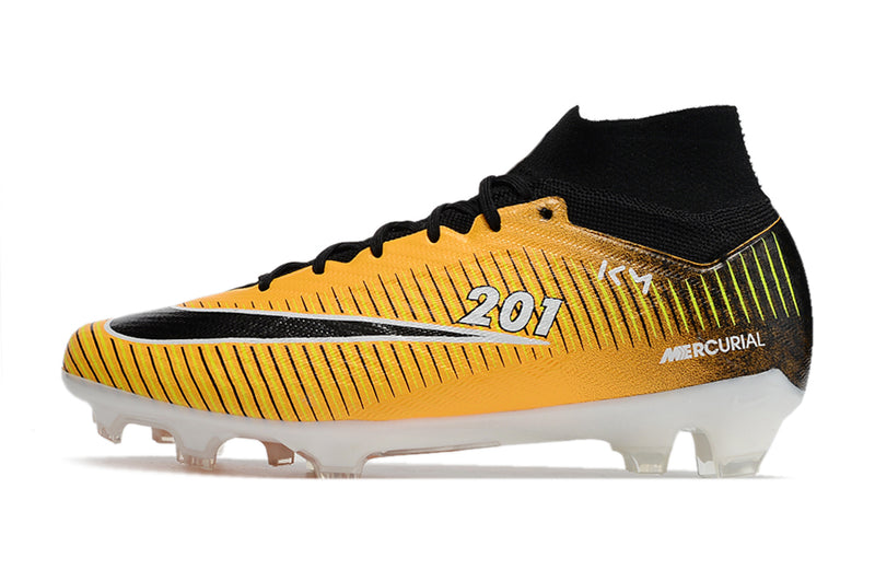 CHUTEIRA NIKE AIR ZOOM MERCURIAL SUPERFLY 9 ELITE CAMPO "MBAPPE" - AMARELA E PRETA