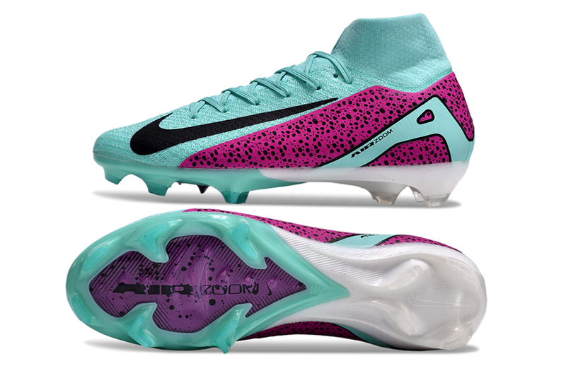 CHUTEIRA NIKE AIR ZOOM MERCURIAL SUPERFLY 10 ELITE CAMPO - CIANO E ROXA