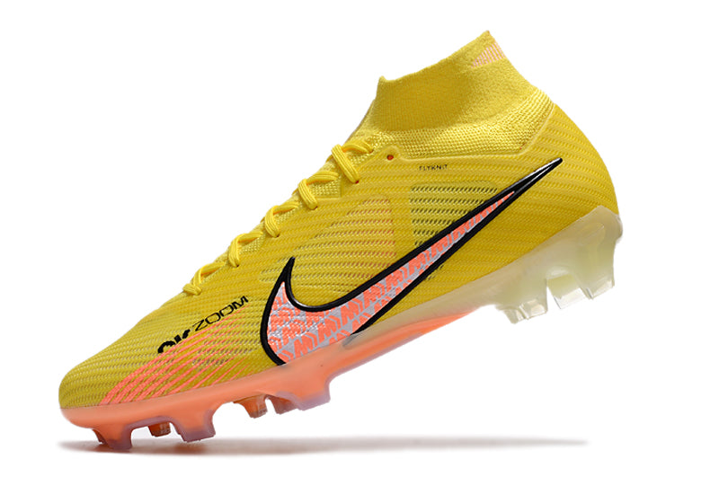 CHUTEIRA NIKE AIR ZOOM MERCURIAL SUPERFLY 9 ELITE CAMPO "LUCENT" - AMARELA E LARANJA