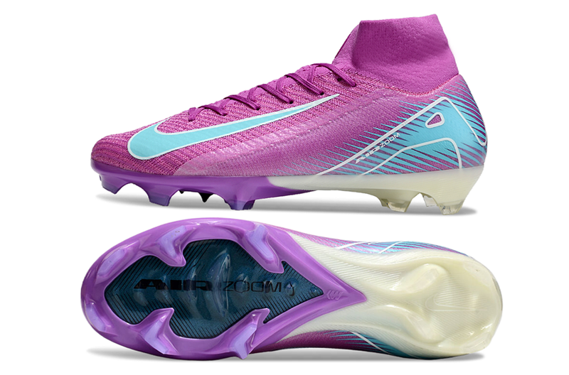 CHUTEIRA NIKE AIR ZOOM MERCURIAL SUPERFLY 10 ELITE CAMPO - ROXA E AZUL