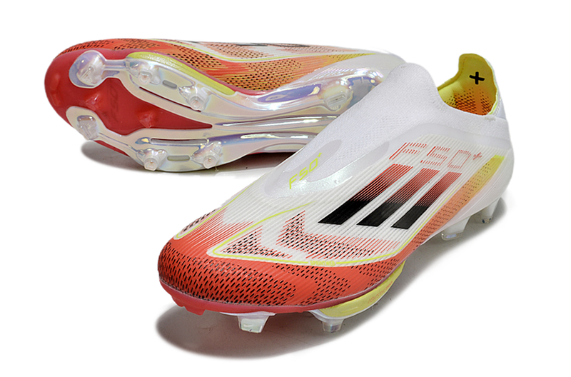 CHUTEIRA ADIDAS F50 LACELESS LIGHTSTRIKE PRO ELITE CAMPO - BRANCA E COLORIDA