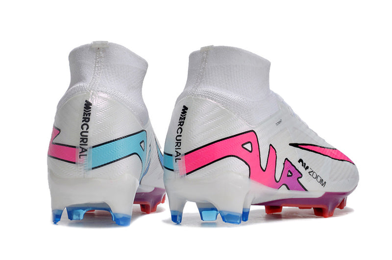 CHUTEIRA NIKE AIR ZOOM MERCURIAL SUPERFLY 9 ELITE CAMPO - BRANCA E VINHO