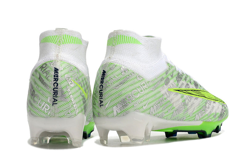 CHUTEIRA NIKE AIR ZOOM MERCURIAL SUPERFLY 9 ELITE CAMPO "XXV" - BRANCA E VERDE