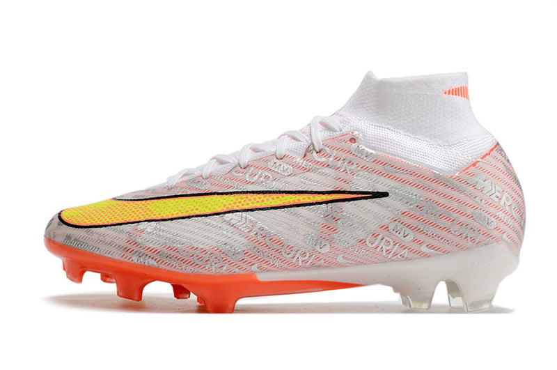 CHUTEIRA NIKE AIR ZOOM MERCURIAL SUPERFLY 9 ELITE CAMPO "XXV" - BRANCA E LARANJA