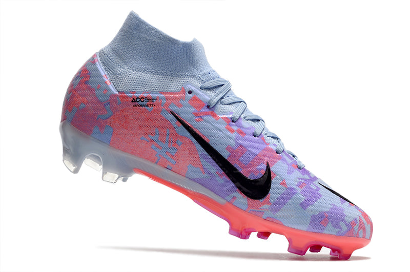 CHUTEIRA NIKE AIR ZOOM MERCURIAL SUPERFLY 9 ELITE CAMPO "VALENTINE'S DAY" - ROXA E VERMELHA