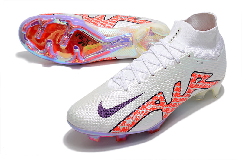CHUTEIRA NIKE AIR ZOOM MERCURIAL SUPERFLY 9 ELITE CAMPO "DISRUPTION" - BRANCA E VERMELHA