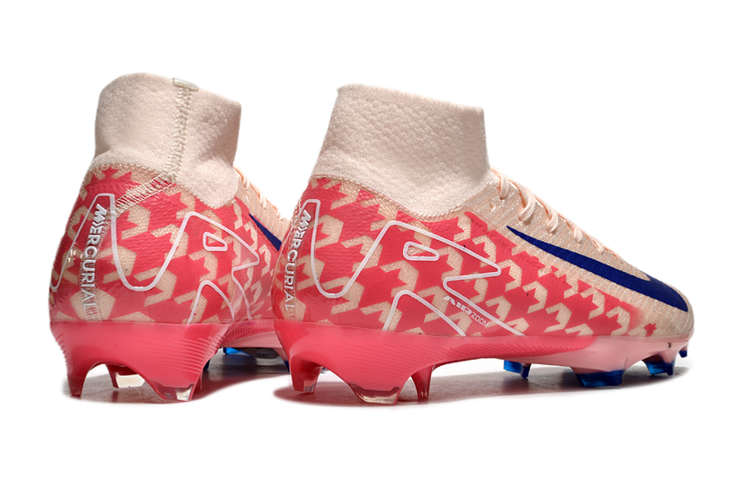 CHUTEIRA NIKE AIR ZOOM MERCURIAL SUPERFLY 10 ELITE CAMPO - ROSA E AZUL