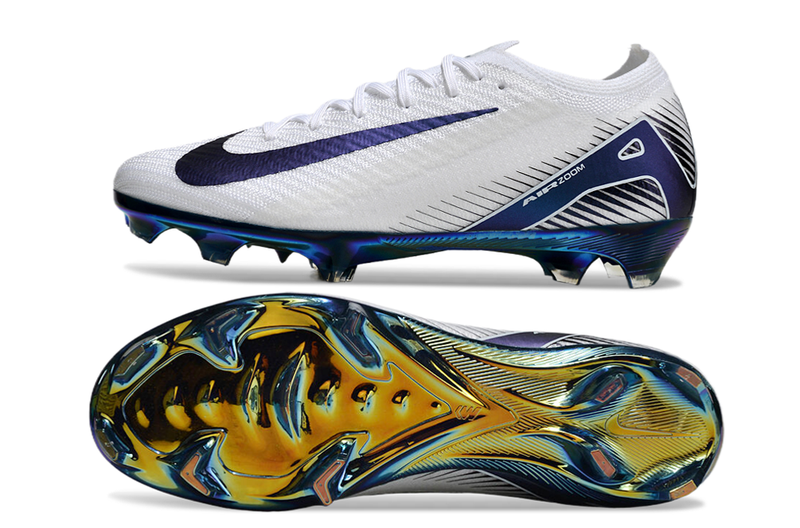CHUTEIRA NIKE AIR ZOOM MERCURIAL VAPOR 16 ELITE CAMPO - BRANCA E AZUL ESCURO