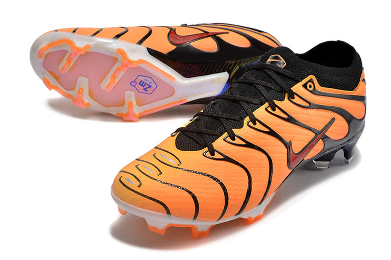 CHUTEIRA NIKE AIR ZOOM MERCURIAL VAPOR 15 ELITE CAMPO "AIR MAX TN" - LARANJA E PRETA
