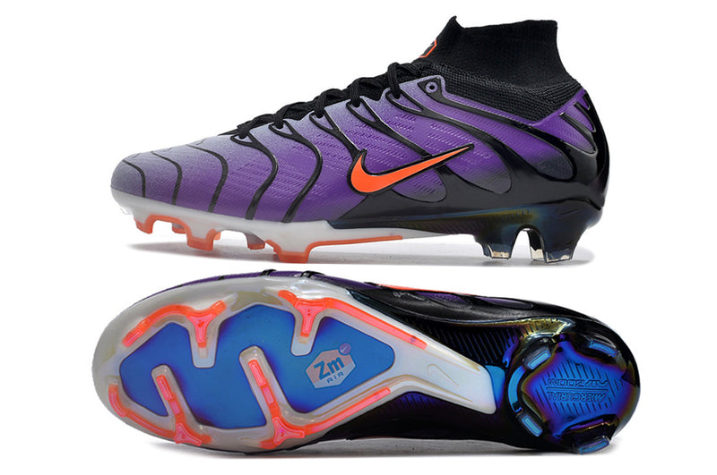 CHUTEIRA NIKE AIR ZOOM MERCURIAL SUPERFLY 9 ELITE CAMPO " AIR MAX TN" - ROXA E PRETA