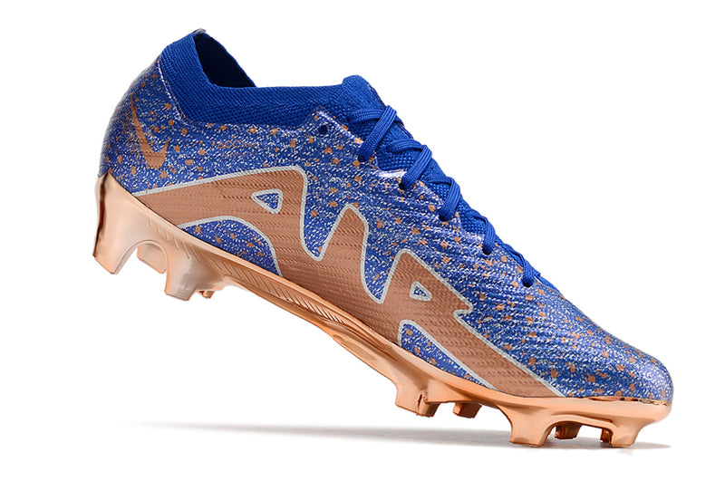 CHUTEIRA NIKE AIR ZOOM MERCURIAL VAPOR 15 ELITE CAMPO - AZUL E COBRE