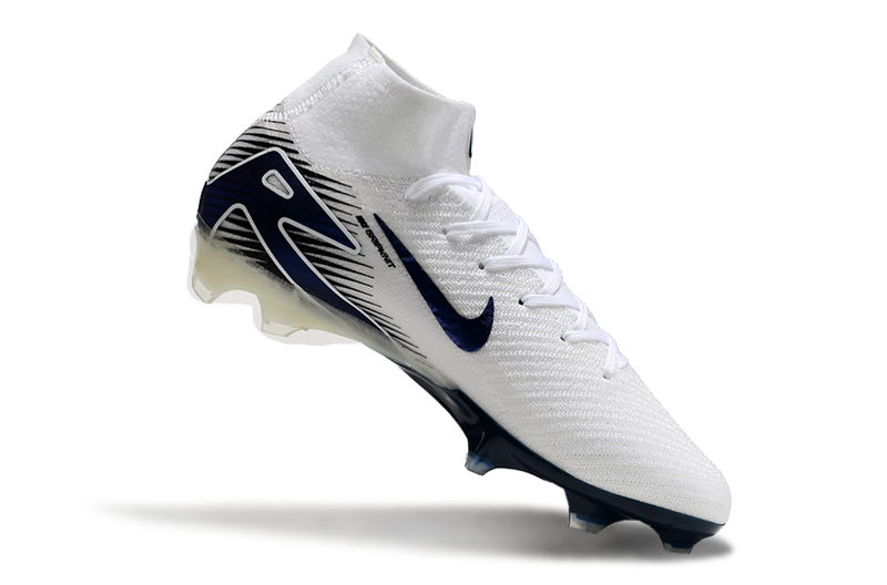 CHUTEIRA NIKE AIR ZOOM MERCURIAL SUPERFLY 10 ELITE CAMPO - BRANCA E AZUL ESCURO
