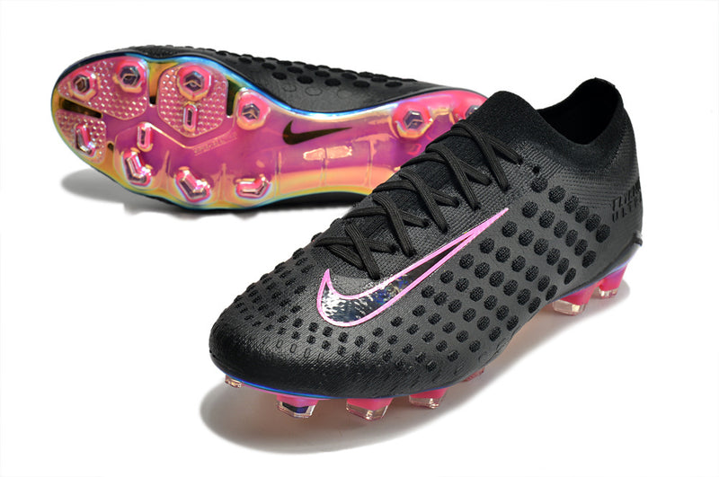 CHUTEIRA NIKE PHANTOM ULTRA VENOM ELITE CAMPO - PRETA E ROSA