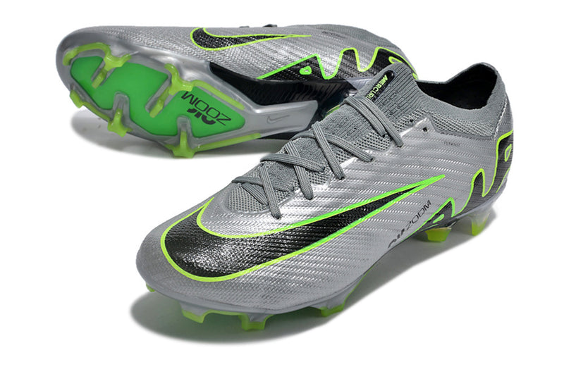 CHUTEIRA NIKE AIR ZOOM MERCURIAL VAPOR 15 ELITE CAMPO - CINZA E VERDE